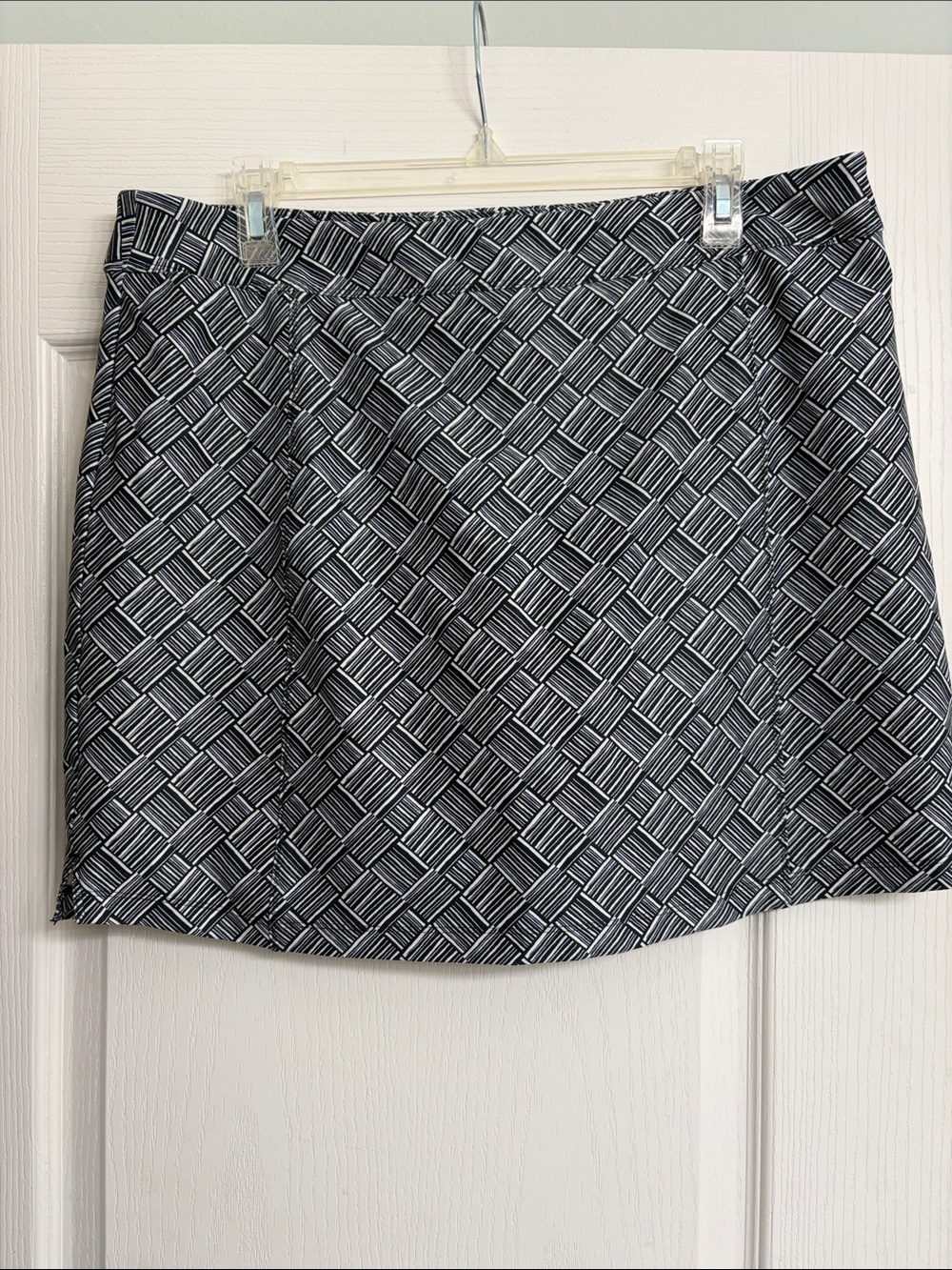 adidas Black & White Geometric Mini Skirt